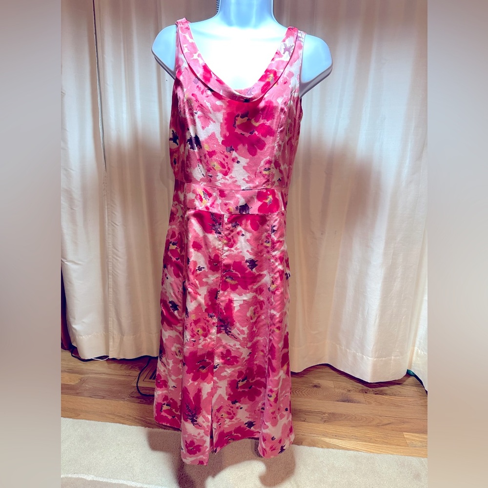 Ann Taylor Silk Floral Print Dress, Size 0
